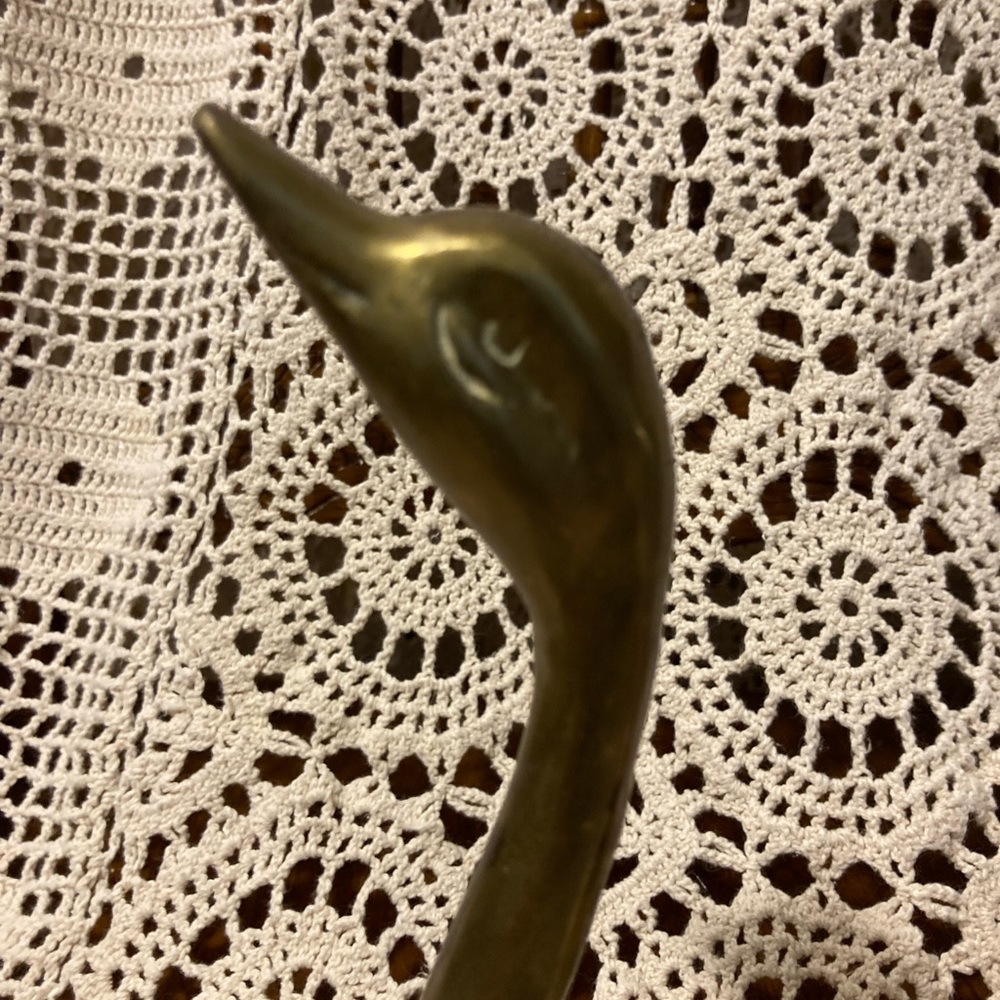 SOLD LCL - Vintage 7 Inch Brass Bird Swan - Picture 2 of 12